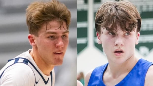 Indiana Hoosiers coach Mike Woodson recently visited Greenfield-Central guard Braylon Mullins (right), and he'll visit Heritage Hills forward Trent Sisley (left) for Thursday's game. Mullins and Sisley are two of the top-ranked players in Indiana for the class of 2025.